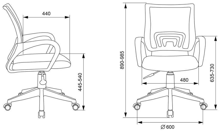 Бюрократ CH-W695NL размеры