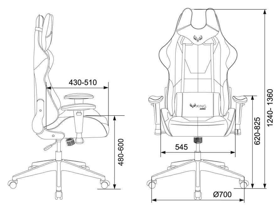 Кресло Viking 5 AERO черный/зеленый