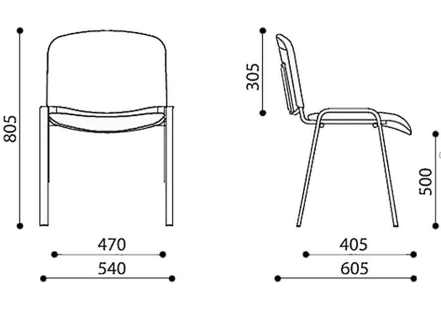 Стул посетителя ИЗО размеры
