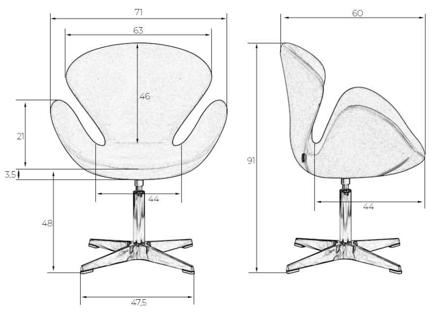 Кресло LMO-69 размеры